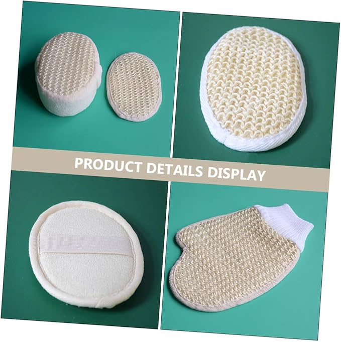 Ipetboom 1set Comfortable Scrubbing Glove and Back Scrubber Strap Bath for Gentle Exfoliation Sponge Back Strap Bath Mitt Trim