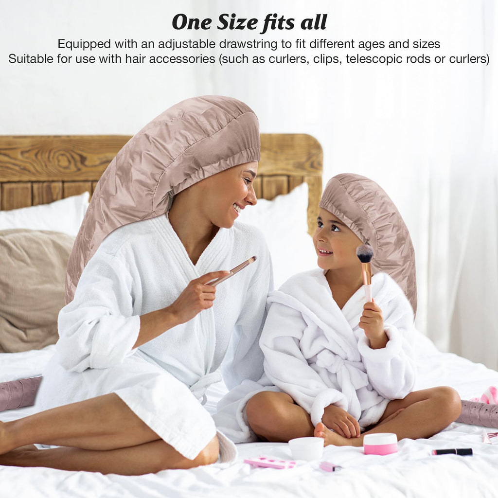 Bonnet Hair Dryer Attachment - Bonnet Hood Dryer with Headband that Reduces Heat Around Ears and Neck, Use for Hair Styling, Hair Drying, Curling and Deep Conditioning (Extended Version, Pink)