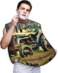 Beautiful Peacock Print Beard Bib Shaving Apron, Beard Hair Trimming Cape Gift For Dad