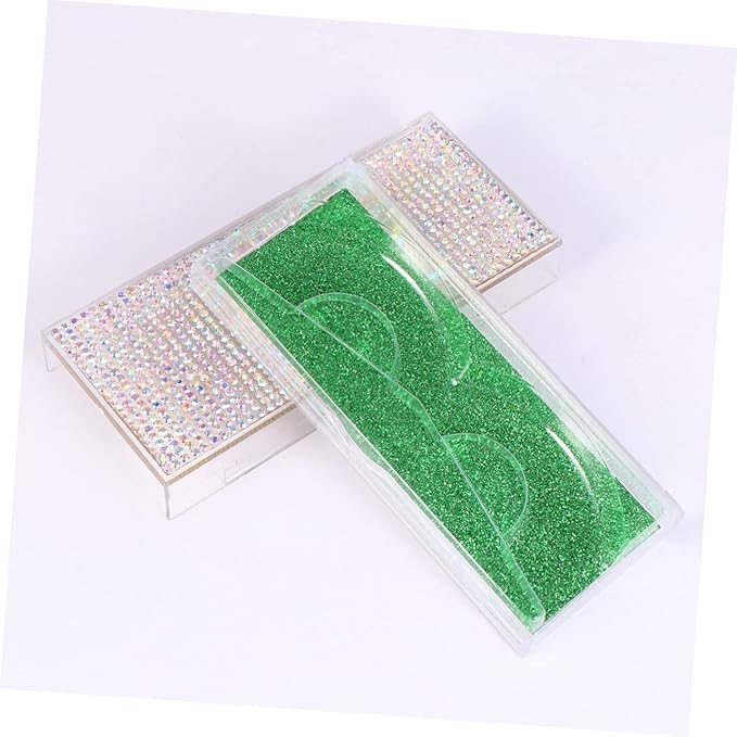 SOESFOUFU Shiny Eyelash Storage Case Set 2pcs Rhinestone Lash Containers Stylish Convenient