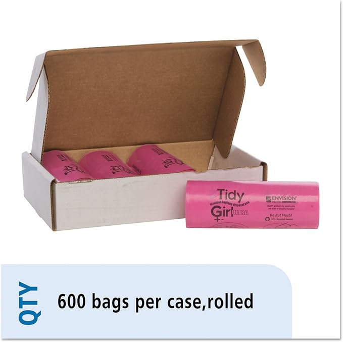 Tidy Girl Feminine Hygiene Sanitary Disposal Bags 600/Roll 4 Rolls/Carton