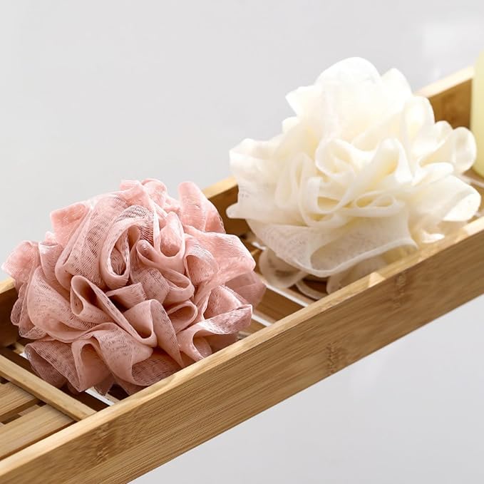Washcloth Loofah Combo 2-in-1 Loufee Wash Cloth That Holds Bar Soap-Exfoliation Mesh Shower Ball for Body Wash&Smooth Skin+Free Loofah Dish Towel