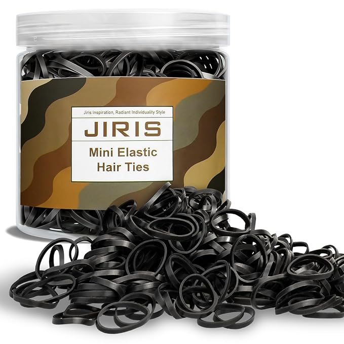 Black 1000pcs Mini Hair Rubber Bands, Soft & Durable Plastic Elastic Hair Ties for Little Girls, Stretch Ponytail Ties for Kids Hairstyles and Braids
