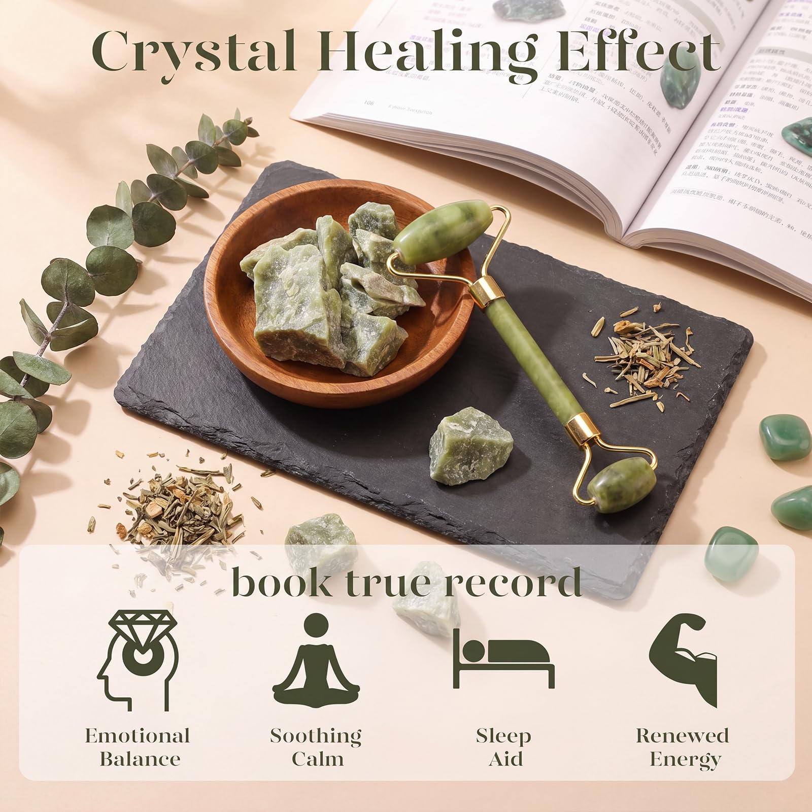 BAIMEI IcyMe Jade Face Roller & Gua Sha Set,Self Care Gifts for Women
