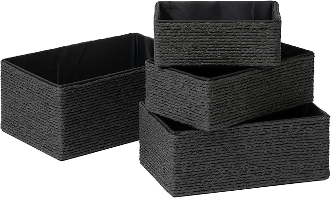 LA JOLIE MUSE Bathroom Basket Organizers, Paper Rope Storage
