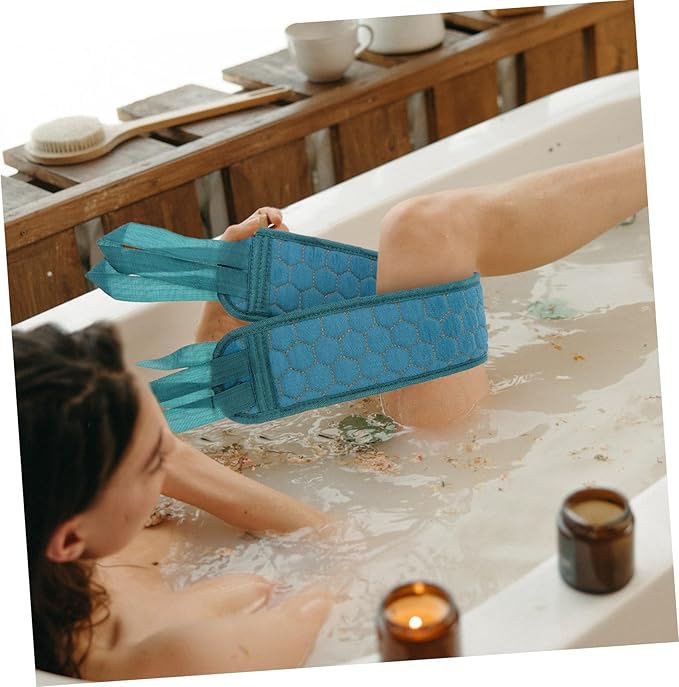 DECORNIJIA Exfoliating Back Scrubber Set 2pcs Long Bath Strap Gloves for Deep Cleansing Suitable for Skin Types Soft Touch