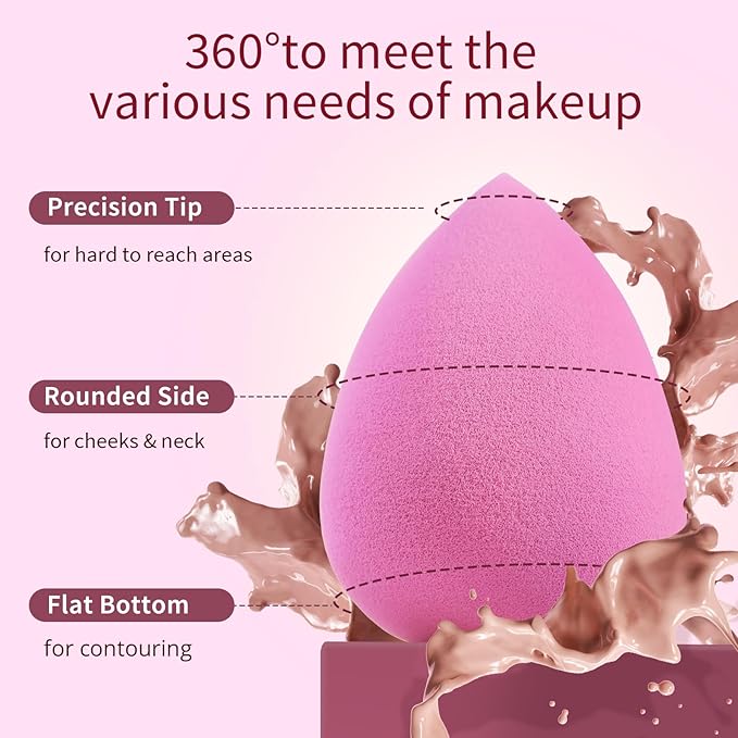 BEAKEY Makeup Sponge Set of 6, Super Soft Beauty Sponges for Foundation