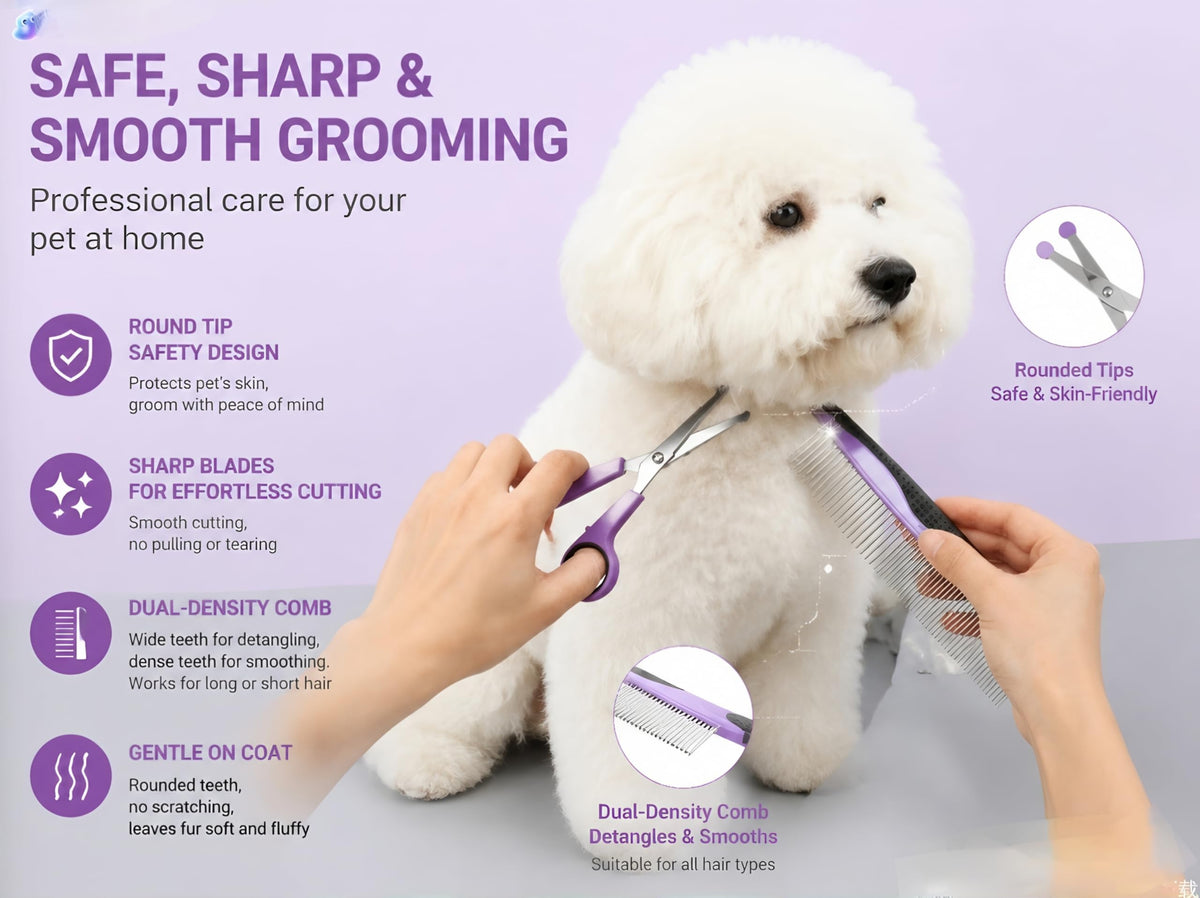 Cat Grooming Kit,Kitten Puppy Pet Dog Grooming Kit,Dog Slicker Brush,9PCS