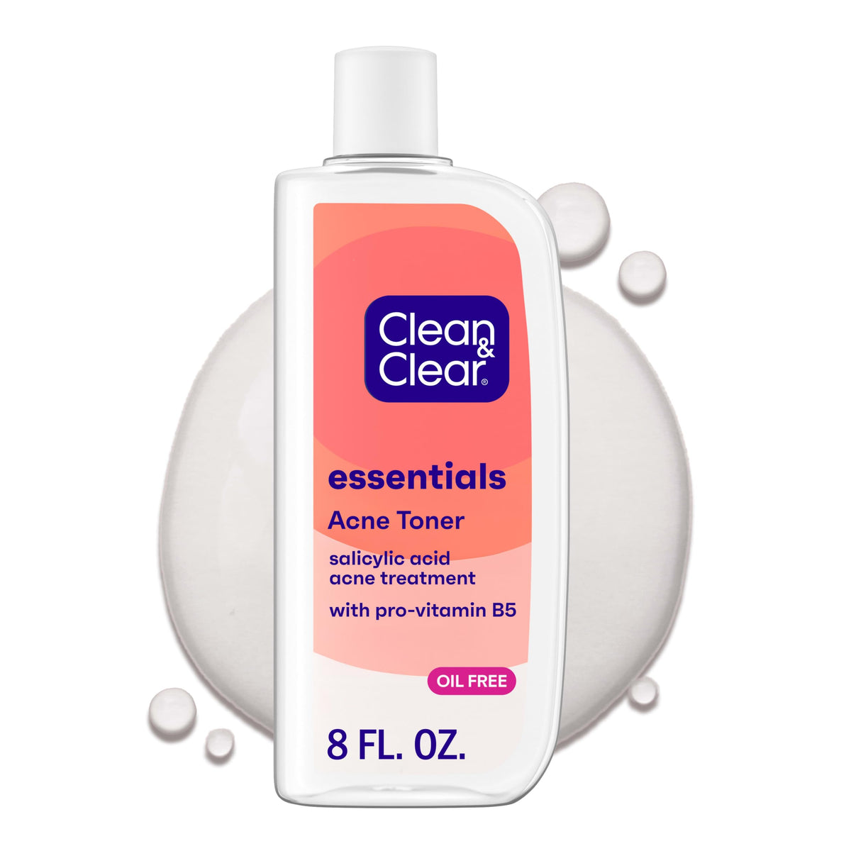 Clean & Clear Essentials Oil-Free Acne Toner, 2% Salicylic Acid, 8 fl oz