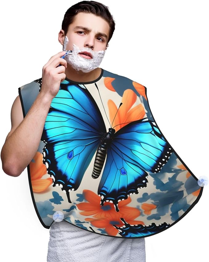 Colorful Giraffe Fans Lovers Print Beard Bib Shaving Apron, Beard Hair Trimming Cape Gift For Dad