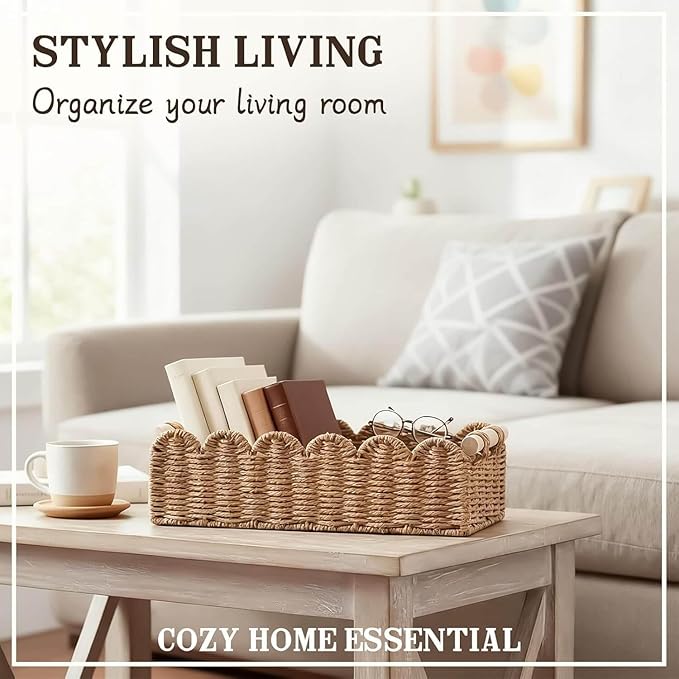 CubesLand Bathroom Basket Organizer, Toilet Tank Paper Storage Baskets 2PK