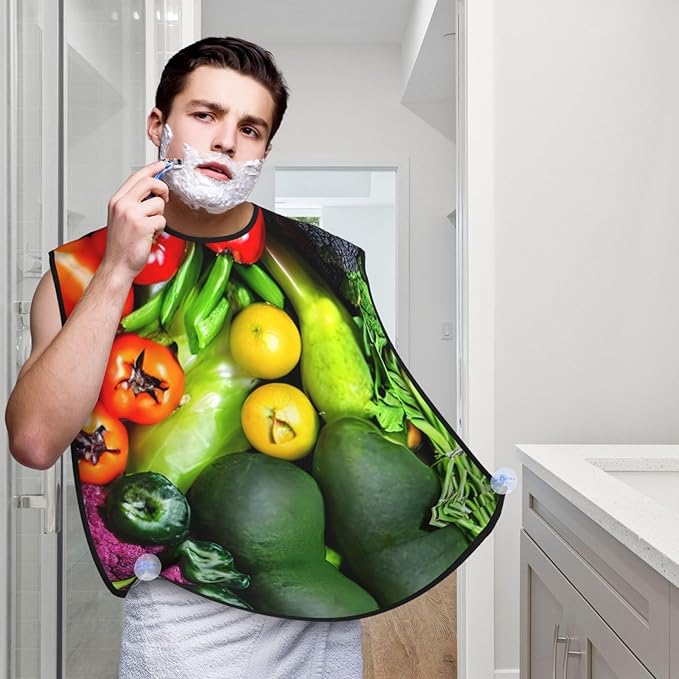 Pansy Perfection Print Beard Bib Shaving Apron, Beard Hair Trimming Cape Gift For Dad