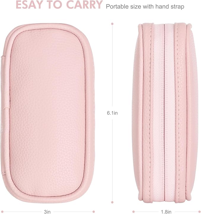 Tampon Holder for Purse, Portable Period Bag with Handle,Travel Pads Tampons Pouch, Pu Leather Small Tampon Organizer Case for Feminine Products, Waterproof Period Bags for Women