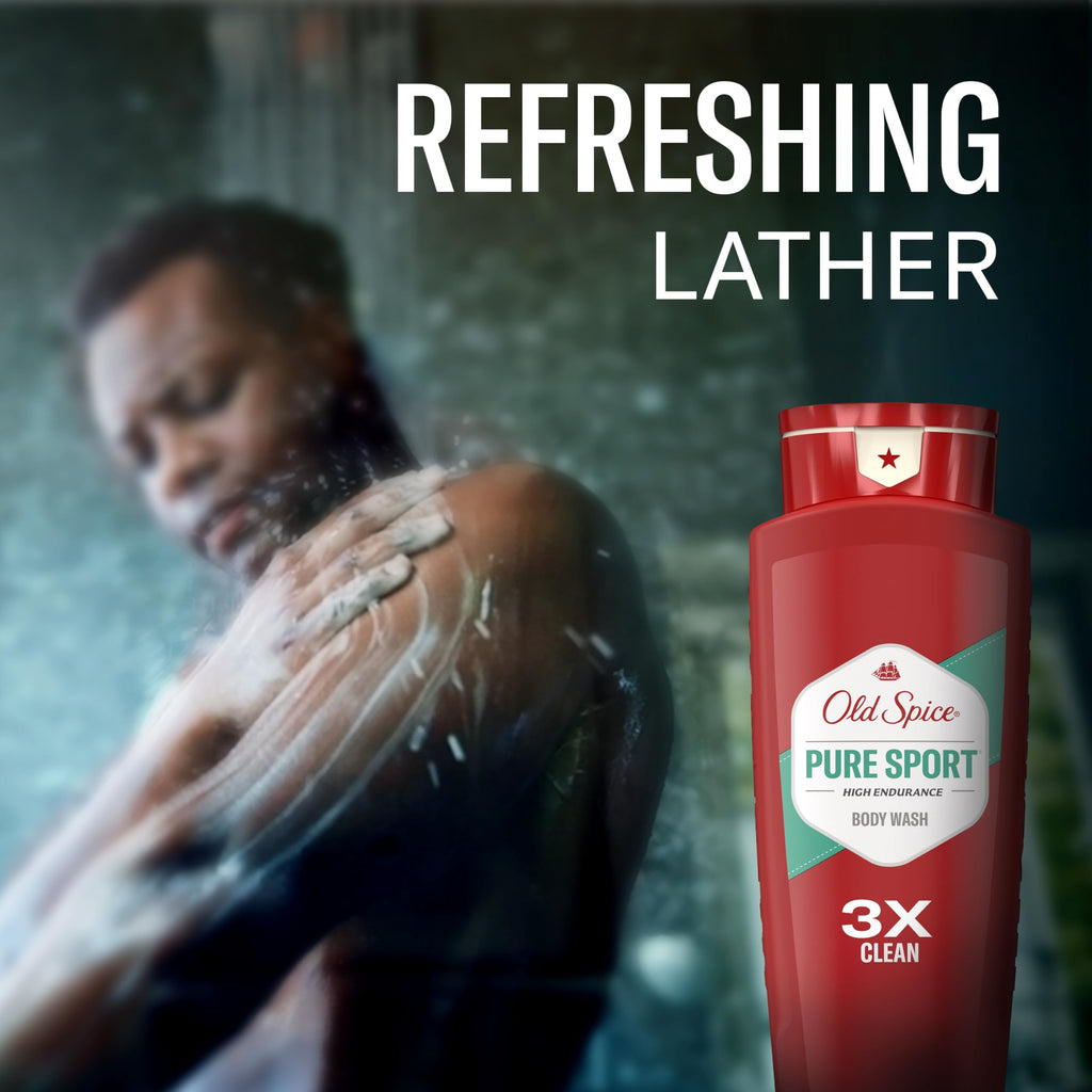 Old Spice Body Wash for Men, Lasting Pure Sport Scent, 24 fl oz Pack of 2