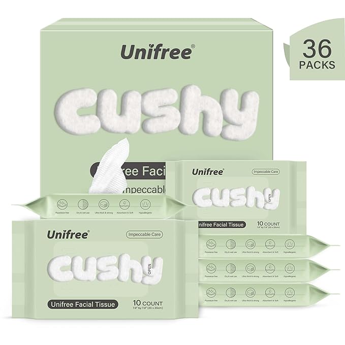 Unifree Facial Towels, Dry Wipes Makeup Remover, On-the-go, 360 count
