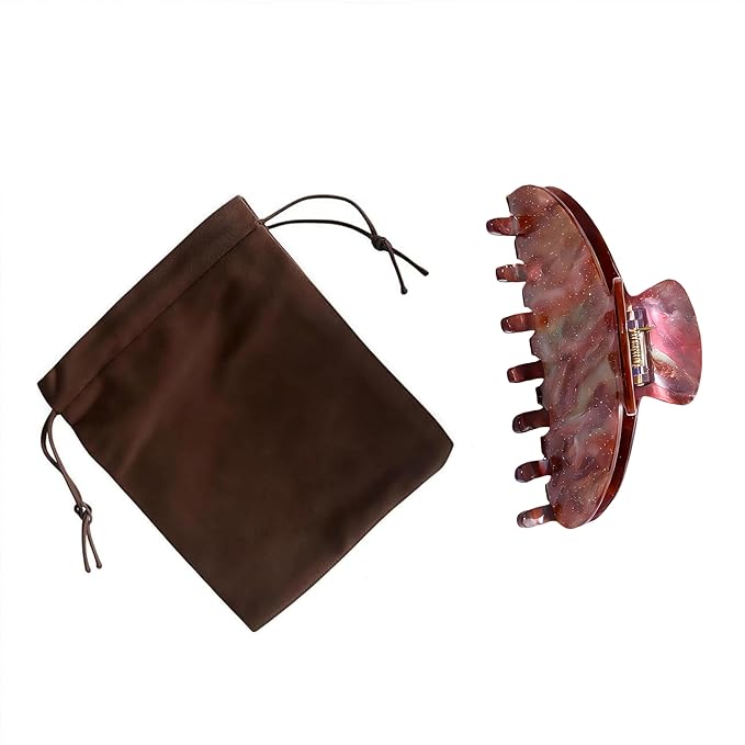 OideGuiing Durable Acetate Hair Clips - 4-Inch Brown starry sky Claw Clips for Fine and Thick Hair (Brown starry sky)