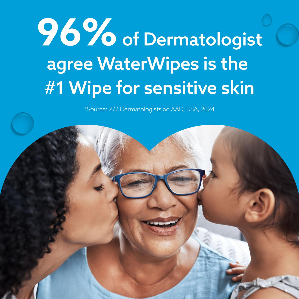 WaterWipes Sensitive+ Bathing Wipes, 3-In-1 Cleans, Cares, Protects, 99.9% Water, Unscented & Hypoallergenic, 16 Count (1 Pack)