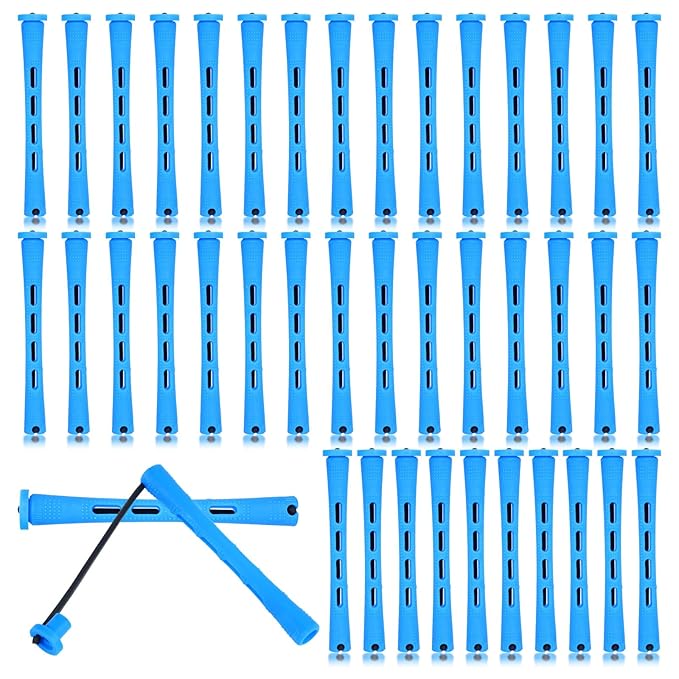 DOPENSPI 40 PCS Small Perm Rods for Short Hair, Plastic Curling Rods Cold Wave Rod Perming Curlers Hair Curling Rollers Perm Rod for DIY Styling Natural Hairs Short Long Hairs