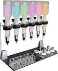 Hrxllb Professional Manual Perfume Dispenser, Liquid Filling Machine Transfer Tools,Manual Dispenser Set, Adjustable Pump Heads & Testing Cups for Shops & Lab & Bars(6 Heads)