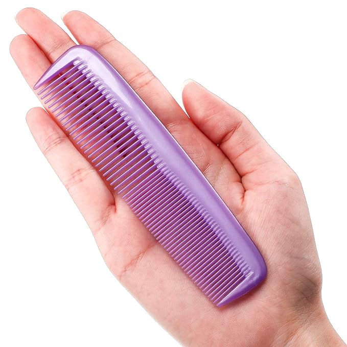 Leinuosen 12 Pieces Pocket Hair Combs, Fine Tooth Combs, Purple