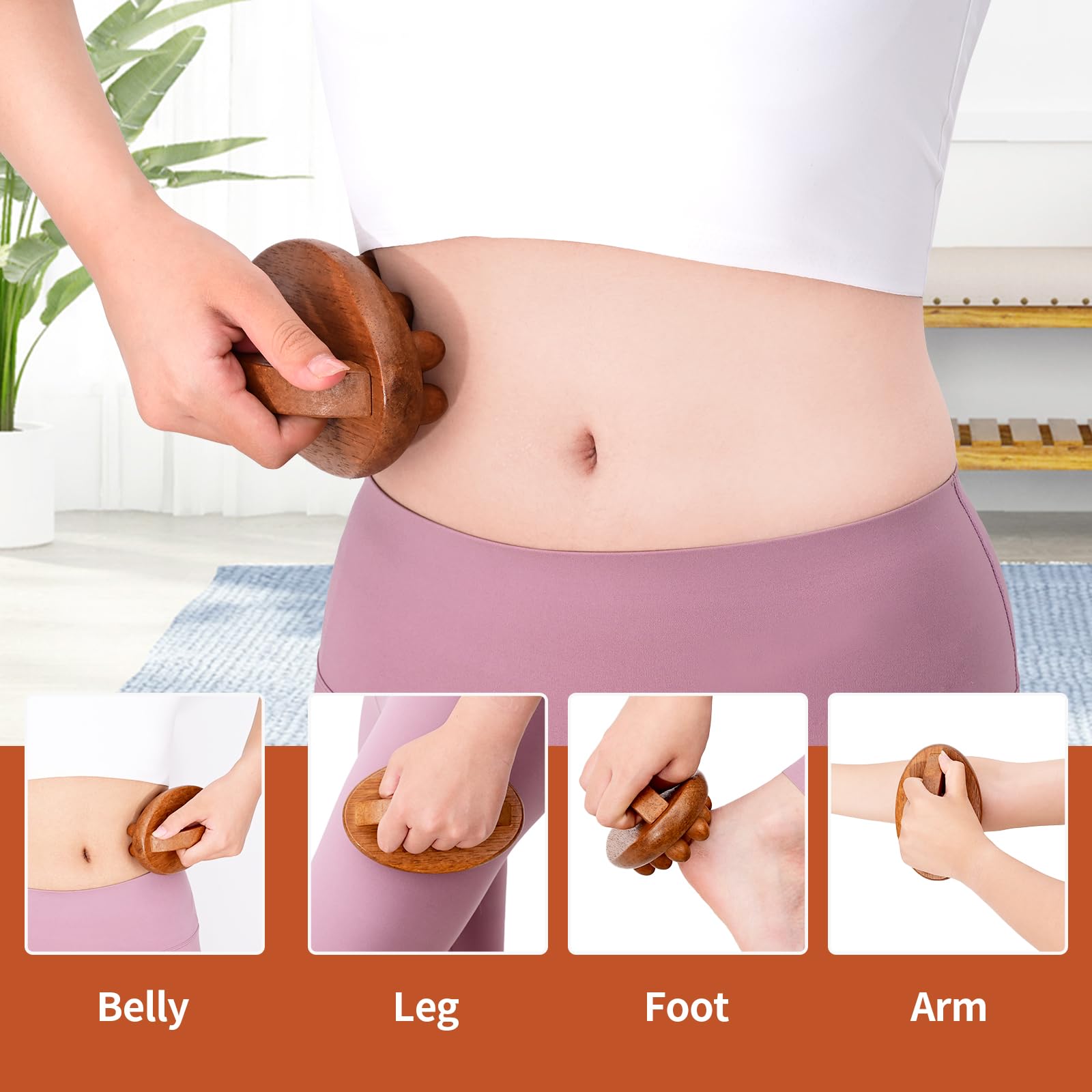 NXCYLW 3-in-1 Wood Therapy Massage Tools Wooden Lymphatic Drainage Massager Maderoterapia Kit, Anti Cellulite Complete Body Sculpting Tools for Muscle Pain Relief, Body Contouring and Shaping