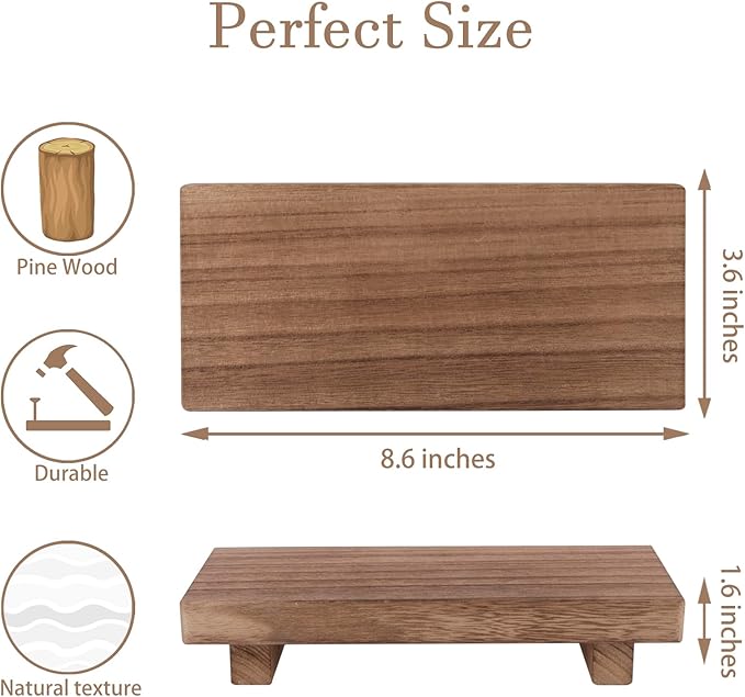 Wood Bathroom Tray Farmhouse Decor Kitchen Soap Holder, 8.7"x3.6" Brown