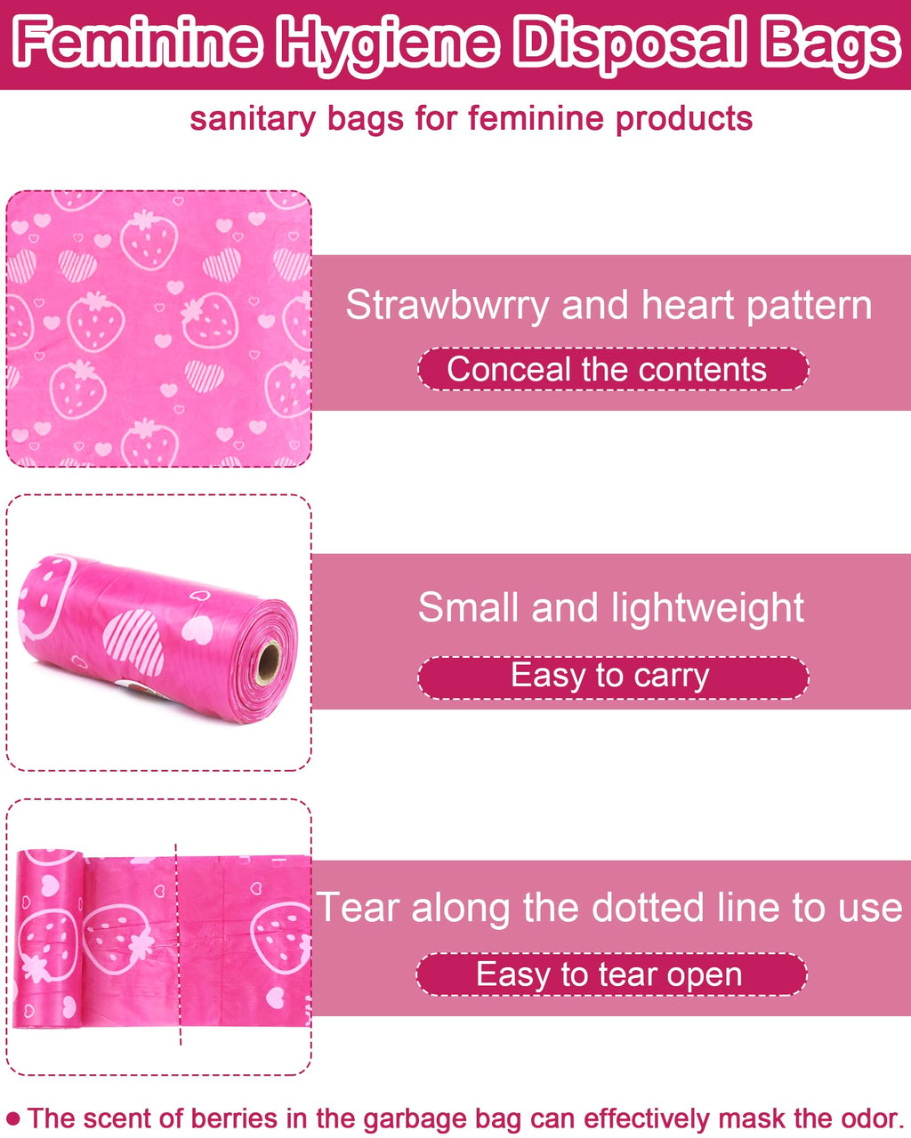 150 Pcs Sanitary Napkin Disposal Bags, ArtCute Sanitary Pad Disposable Bags Personal Care Tampons Disposal Trash Bag for Sanitary Women Privacy Handling Diaper Bag