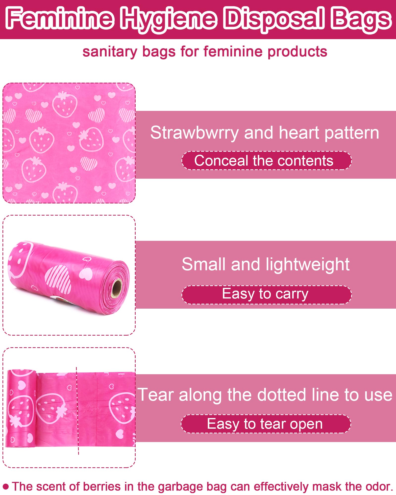 150 Pcs Sanitary Napkin Disposal Bags, ArtCute Sanitary Pad Disposable Bags Personal Care Tampons Disposal Trash Bag for Sanitary Women Privacy Handling Diaper Bag