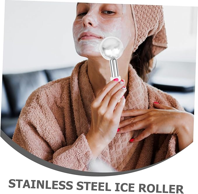 2pcs Ice Globes for Facials Stainless Steel Cooling Rollers for Facial Massage Ergonomic Handle Reduce Puffiness Enhance Circulation for and Gifting