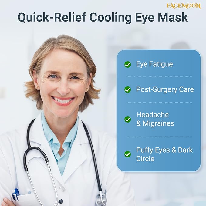 2PCS Cold Eye Mask - Cooling Eye Mask for Puffy Eyes, Cold Compress for Dark Circles, Tired Eyes, Headache, Migraines Relief - Reusable Gel Ice Pack, Weighted Sleep Mask((Black,Blue)