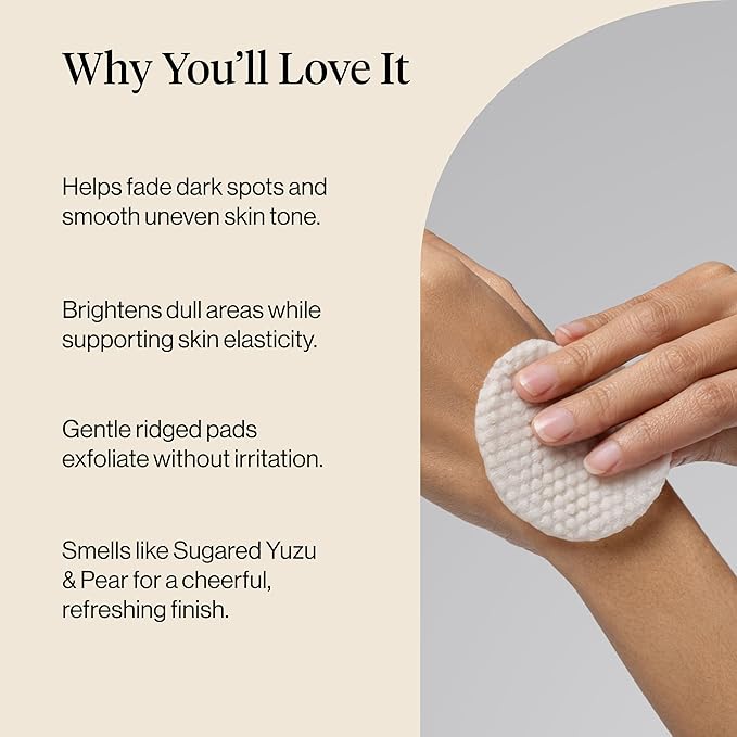 Kitsch Kojic Acid Pre-Soaked Cotton Pads for Face and Body – 50 Count