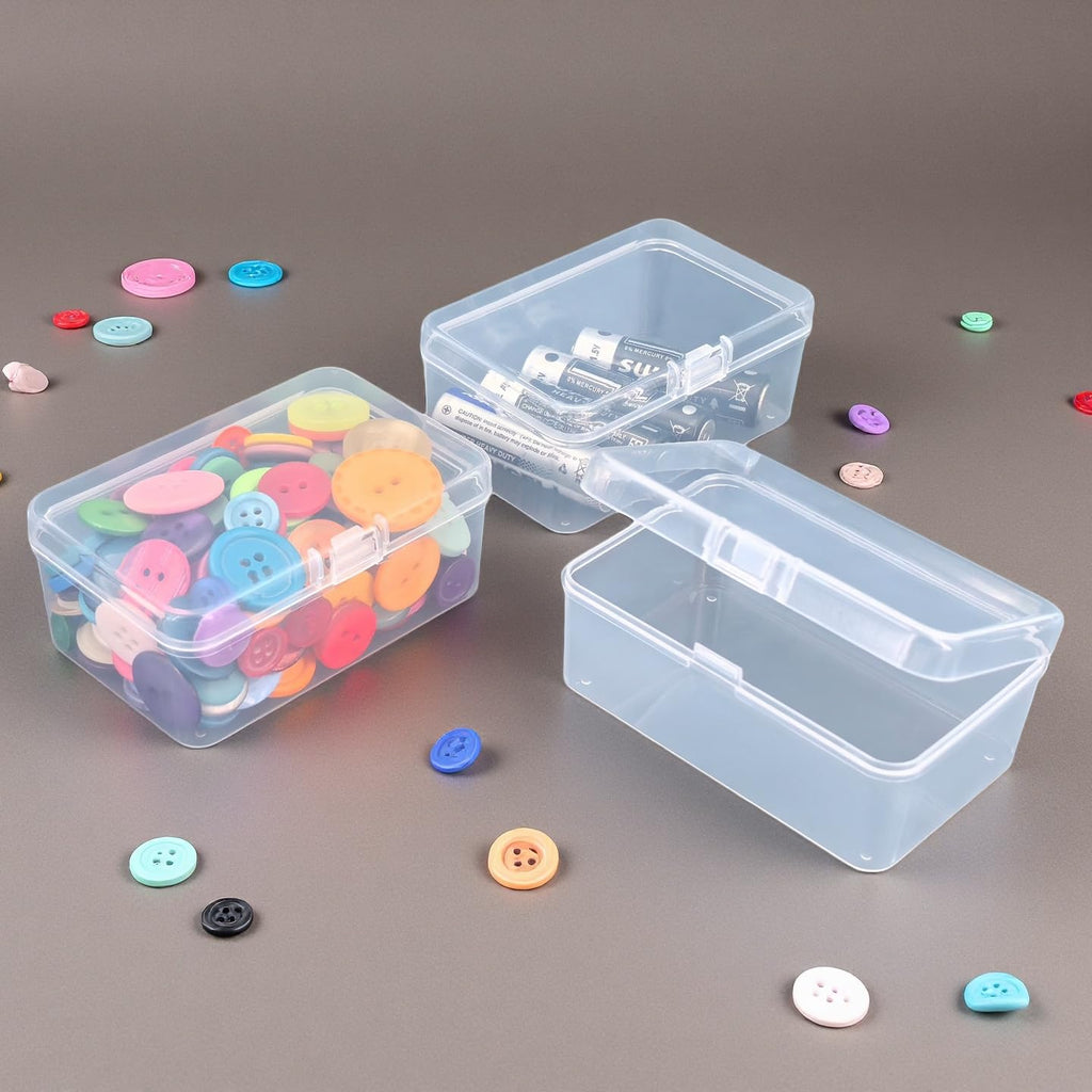 Thintinick 20 Pack Rectangular Mini Clear Plastic Storage Containers