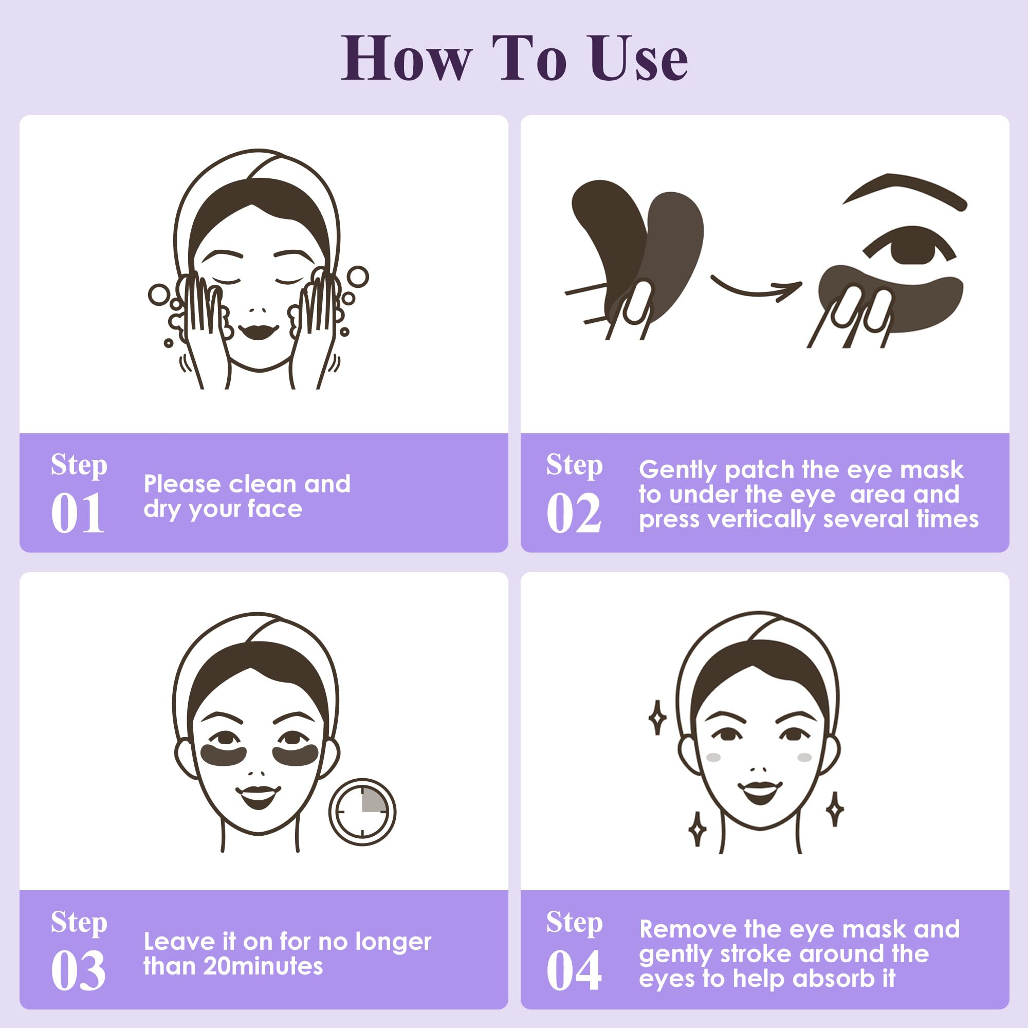 Taimand Under Eye Patches (30 Pairs), Under Eye Mask for Puffy Eyes and Dark Circles, Eye Masks with Collagen, Relieves Pressure and Reduces Wrinkles, Revitalises and Refreshes Your Skin, Lavender