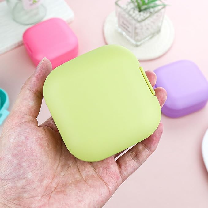 Etenpo Plastic Square Cotton Pad Holder - Pack of 4, Multiple Colors, Portable Travel and Sealed, Suitable for Makeup Remover Cotton Balls