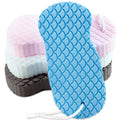 4-Pack Exfoliating Bath Sponges – Super Soft Shower Sponge Set for Adults & Kids, Gentle Dead Skin Remover, Assorted Colors (Pink, Blue, White, Gray)