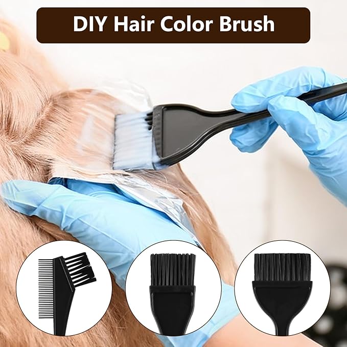 6 Pcs Hair Dye Brush Applicator Kit, Hair Color Brushes for Women Men, Hair Coloring Brush Set, Hair Color Applicator Brush Combs, Hair Dye Applicator Brush, Hair Tint Dyeing Hair Dying Tools Kits
