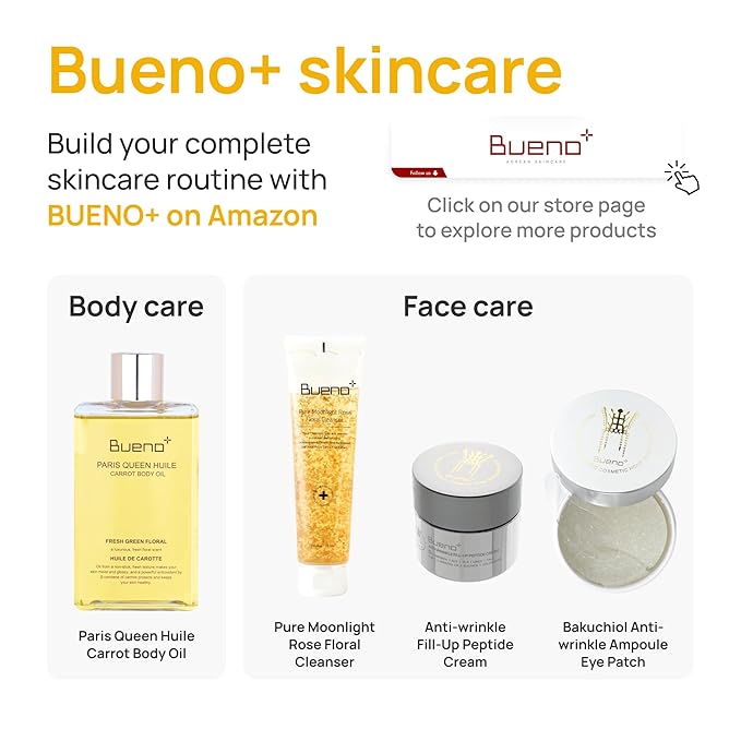 Bueno+ Paris Queen Huile Carrot Body Oil | Fast-Absorbing Non-Greasy Glow Formula | Brightens & Hydrates with Carrot Extract & Beta-Carotene | Fresh Green Floral Scent | All Skin Types | 6.7 Fl Oz