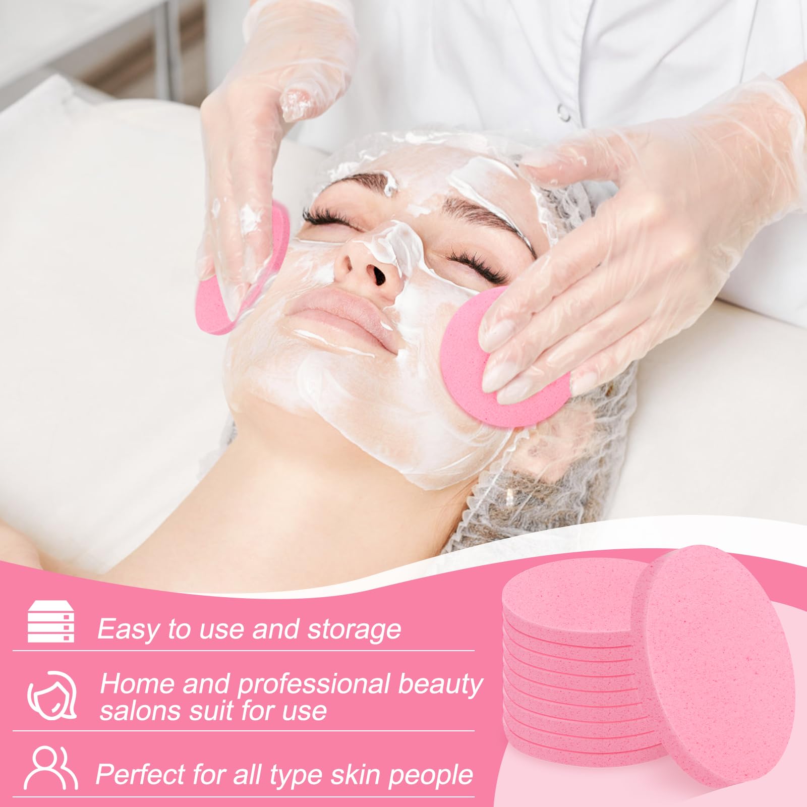 120 Pcs Facial Sponge Compressed, Luxiv Face Cleansing Sponge Estheticians Compressed Makeup Facial Sponge Round Wash Face Sponges for Women Compress Exfoliating Removal Sponge