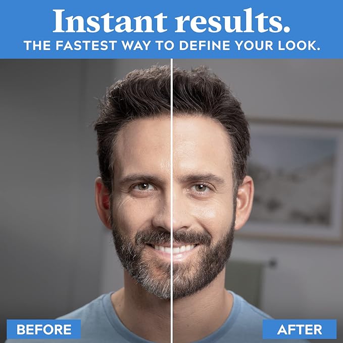 Just for Men 1-Day Beard & Brow Color, Temporary Color for Beard and Eyebrows, For a Fuller, Well-Defined Look, Up to 30 Applications, Dark Brown (Pack of 2)