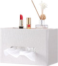 Sumnacon Tissue Box Cover with Storage Tray, Decorative Rectangular Tissue Holder Linen Facial Tissues Organizer Stylish Modern Tissue Dispenser for Bathroom Toilet Tank Vanity Dresser Table