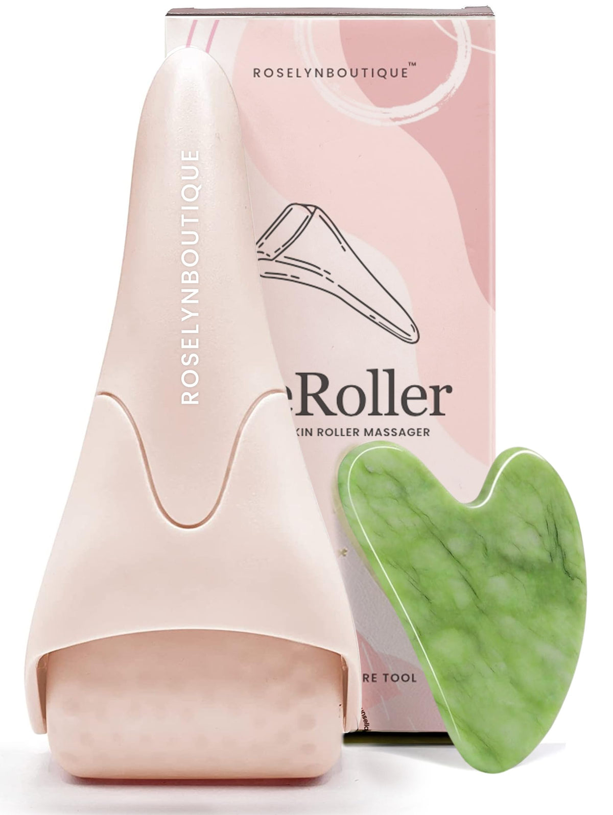 ROSELYNBOUTIQUE Ice Roller for Face Wrinkles Fine Lines Puffiness Stick Massager Facial Skin Care Tools Self Care Gifts for Men Women (Cyan Bleach)