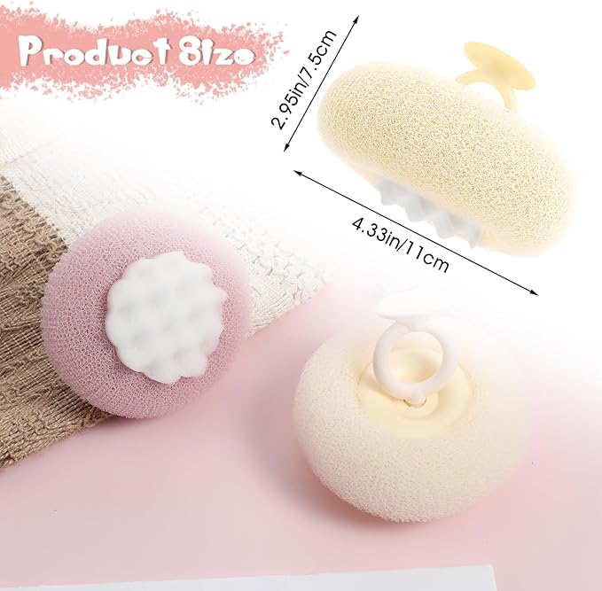 Ptwola Soft Sunflower Suction Cup Bath Ball, Exfoliating Mesh Bath Sponge