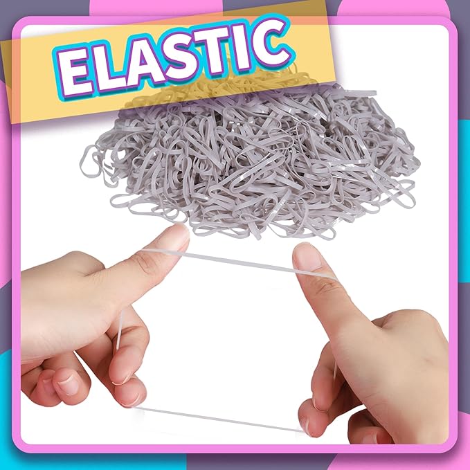 Teenitor Gray Elastics Ties,Rubber Bands for Hair, Elastics for Hair,Elastic Hair Bands,300pcs,Gray