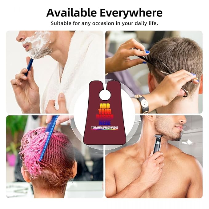 Custom Beard Bibs Apron Personalized Beard Hair Catcher Add Photo Picture Text Waterproof Beard Shave Cape for Shaving Trimming for Birthday Father's Day Gifts Garnett
