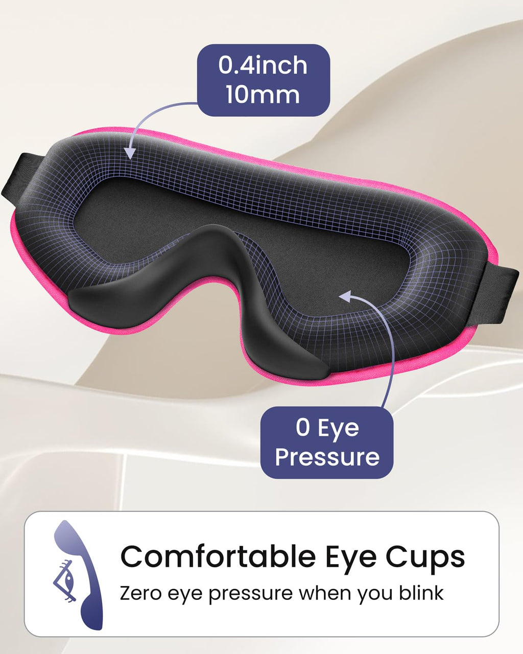 WAOAW Sleep Mask for Men Women: Blackout Eye Masks for Sleep - 3D Breathable Soft Comfortable Eye Mask for Travel - Adjustable Light Blocking Night Masks for Sleeping