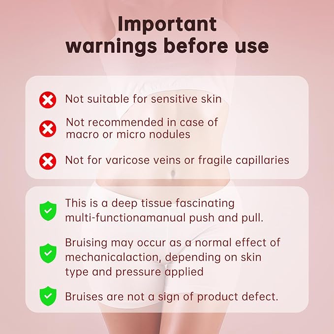 Hikamora Cellulite Massage Tool, Manual Cellulite Roller, Contoured & Smoother Skin, Relieve Leg Muscle Soreness, Dimpled Skin Removal, Legs/Thighs/Buttocks, Anti-Cellulite Roller (Pink)
