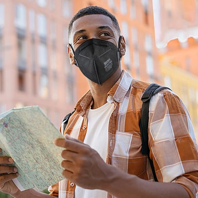 benehal NIOSH Approved N95 Face Masks Particulate Respirators, Pack of 25 N95 Masks, Individually Wrapped, Black