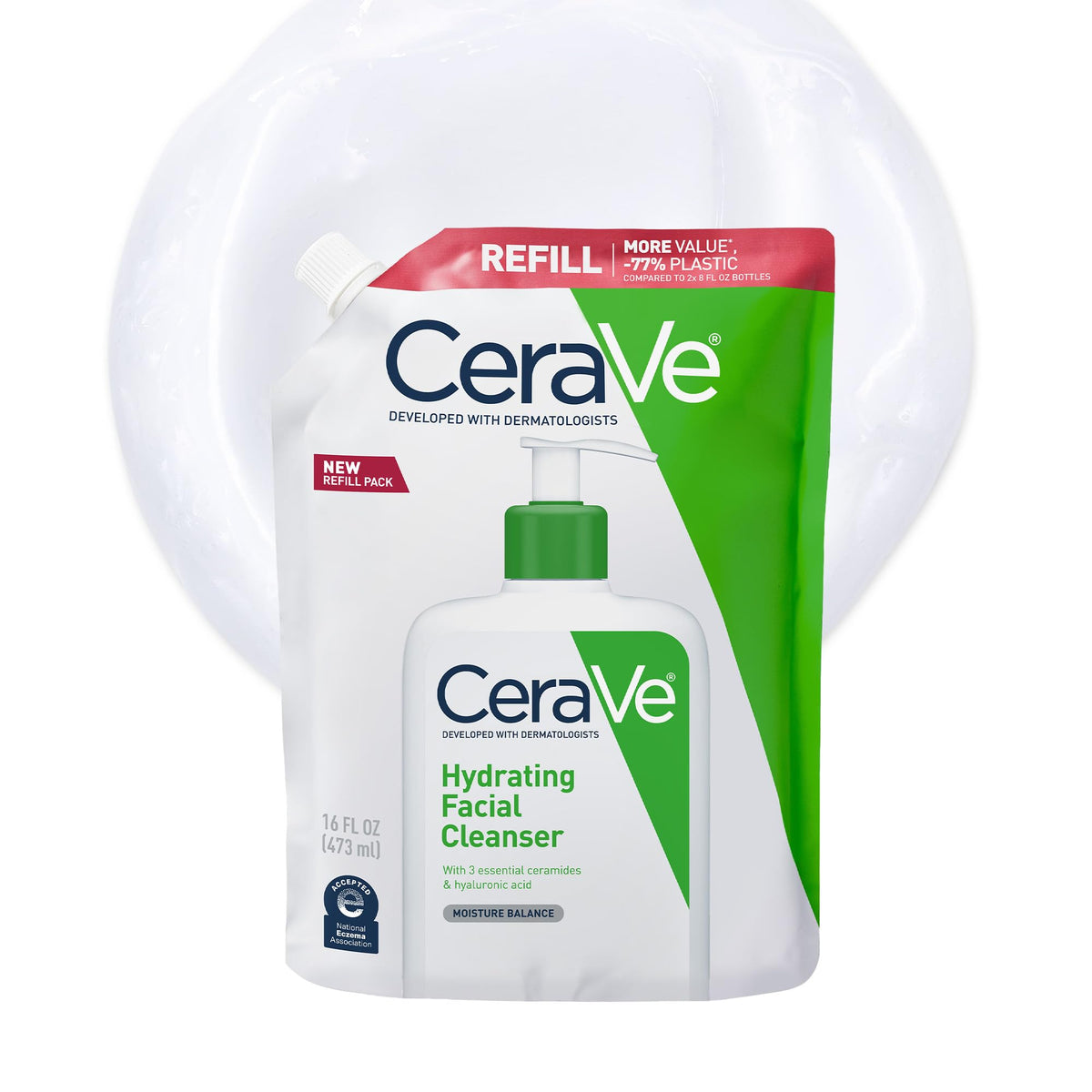 CeraVe Hydrating Cleanser with Hyaluronic Acid, Gentle Face Cleanser,16oz