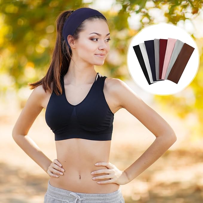 Fishinsea 10 Pack Headbands for Women, Elastic Non-Slip Hair Bands Hair Warp for Sports Daily Workout Yoga Running