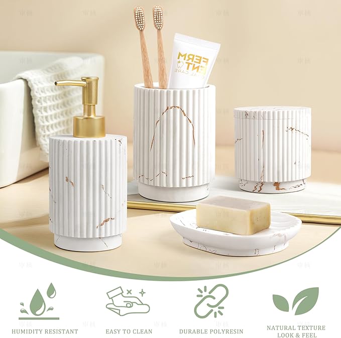 SEEYUAN 4 Pcs Bathroom Accessories Set -Toothbrush Holders Set